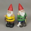 Yellow & Green Go Away Giving The Bird Garden Gnome Funny Outdoor Sculpture Set Additional image