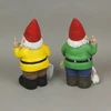 Yellow & Green Go Away Giving The Bird Garden Gnome Funny Outdoor Sculpture Set Additional image