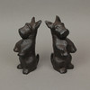Set of 2 Brown Cast Iron Scottie Dog Sculptures Home Decor Figurine Art Statue Additional image