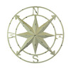 Antiqued White Indoor Outdoor Metal Compass Rose Wall Sculpture 20.5 Inch Main image