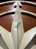 Antiqued White Indoor Outdoor Metal Compass Rose Wall Sculpture 20.5 Inch Image of defect