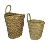 Set of 2 Woven Seagrass Basket Indoor Planters With Handle Plant Wicker Pots Additional image