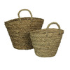 Set of 2 Woven Seagrass Basket Indoor Planters With Handle Plant Wicker Pots Additional image