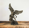 St. Michael the Archangel In Battle Bronze Finish Statue 13.5 Inches High Lifestyle image 1