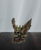 Bronze Finish Screaming Monarch Skull Statue With Flames and Wings 5.75 Inches High Lifestyle image 1