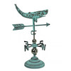 Verdigris Copper Whale Tabletop Weathervane Home Garden w/ Optional Fence Mount Main image
