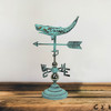 Verdigris Copper Whale Tabletop Weathervane Home Garden w/ Optional Fence Mount Lifestyle image 1