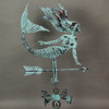 Verdigris Copper Mermaid Tabletop Weathervane w/ Optional Fence Mount Additional image
