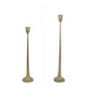 Set of 2 Mid-Century Style Forged Iron Taper Candle Holder Antique Gold Finish Main image