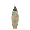 16 Inch Carved Wood & Metal Surfboard Wall Hanging Beach Home Decor Art Main image
