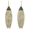 16 Inch Carved Wood & Metal Surfboard Wall Hanging Beach Home Decor Art Set of 2 Main image