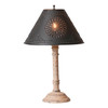 Irvins Country Tinware Gatlin Wood Table Lamp in Hartford Buttermilk with Textured Metal Shade Main image