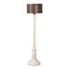 Irvins Country Tinware Brinton Floor Lamp in Rustic White with Metal Drum Shade Main image