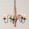 Irvins Country Tinware 5-Arm Medium Norfolk Chandelier in Hartford Buttermilk Additional image
