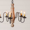 Irvins Country Tinware 5-Arm Medium Norfolk Chandelier in Hartford Buttermilk Additional image