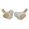 7 Inch Ceramic Bird Figurine Farmhouse Art Home Decor Shelf Sculpture Set of 2 Main image