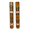 Set of 2 Tiki Mask Bat and Owl Totem Hand Carved Wall Decor Sculpture 40 Inch Main image