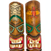 Set of 2 Tiki Mask Bat and Owl Totem Hand Carved Wall Decor Sculpture 40 Inch Additional image