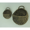 Rustic Round Woven Wicker Wall Basket Set of 2 Additional image