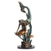 Ocean Explorers Mermaid and Turtle Brass and Marble Statue Main image