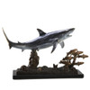 Brass and Marble Swimming Shark with Prey Statue Main image