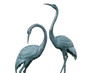 Cast Aluminum Crane Pair Statues Verdigris Finish Additional image
