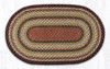 Earth Rugs C-319 Burgundy / Mustard / Ivory Oval Braided Rug 27" x 45" Main image