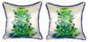 Pair of Betsy Drake Christmas Tree Small Outdoor/Indoor Pillows 12 In. X 12 In. Main image