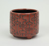 Southwestern Geometric Style Red Ceramic Planter Pot 5.25 Inch Diameter Additional image