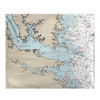 Betsy Drake Chesapeake Bay, VA Nautical Map Fleece Throw Main image
