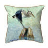 Betsy Drake Balancing Heron 22x22 Extra Large Zippered Indoor/Outdoor Pillow Main image