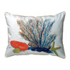 Betsy Drake Coral & Shells Extra Large Corded Indoor/Outdoor Pillow 20x24 Main image