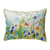 Betsy Drake Bird & Daffodils Large Indoor/Outdoor Pillow 18x18 Main image