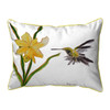 Betsy Drake Yellow Hummingbird Large Indoor/Outdoor Pillow 16x20 Main image