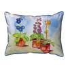Betsy Drake Potted Flowers Large Indoor/Outdoor Pillow 16x20 Main image