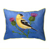 Betsy Drake Goldfinch & Thistle Large Indoor/Outdoor Pillow Main image