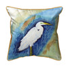 Betsy Drake Great Egret Right Large Indoor/Outdoor Pillow 18x18 Main image