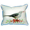 Betsy Drake Mockingbird & Berries Large Indoor/Outdoor Pillow 16x20 Main image