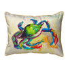 Betsy Drake Teal Crab Large Indoor/Outdoor Pillow 16x20 Main image