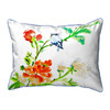 Betsy Drake Blue Bird & Flowers Large Indoor/Outdoor Pillow 16x20 Main image