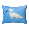 Betsy Drake Stalking Snowy Egret Large Corded Indoor/Outdoor Pillow 16x20 Main image