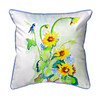Betsy Drake Sunflower & Bird Large Indoor/Outdoor Pillow 18x18 Main image