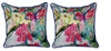 Pair of Betsy Drake Multi Florals Large Pillows 18 Inch x 18 Inch Main image