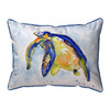 Betsy Drake Blue Sea Turtle Extra Large 20 X 24 Indoor/Outdoor Pillow Blue Trim Main image