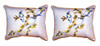 Pair of Betsy Drake Bird & Forsythia Small Pillows 11X 14 Main image