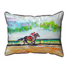 Betsy Drake Inside Track Horse Race Extra Large 20 X 24 Indoor / Outdoor Pillow Main image