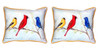 Pair of Betsy Drake Three Birds Large Indoor/Outdoor Pillows 16x20 Main image