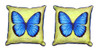 Pair of Betsy Drake Dick’s Blue Morpho Small Pillows 12 Inch X 12 Inch Main image