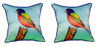 Pair of Betsy Drake Painted Bunting Small Pillows 12 Inch X 12 Inch Main image