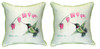 Pair of Betsy Drake Hummingbird Large Pillows 18 Inch x 18 Inch Main image
